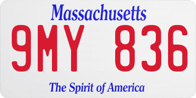 MA license plate 9MY836