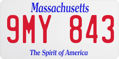 MA license plate 9MY843