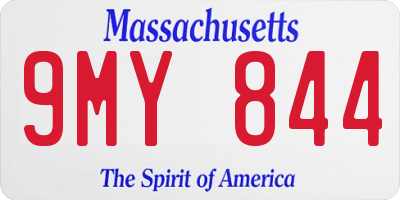 MA license plate 9MY844