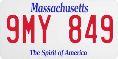 MA license plate 9MY849