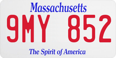 MA license plate 9MY852