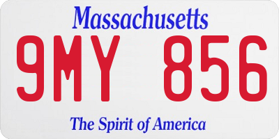 MA license plate 9MY856