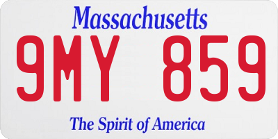MA license plate 9MY859