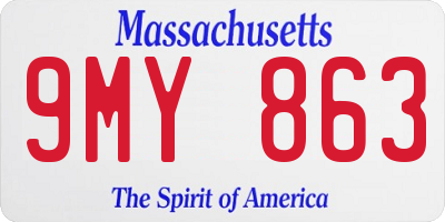 MA license plate 9MY863
