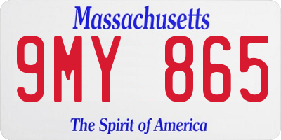 MA license plate 9MY865