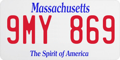 MA license plate 9MY869