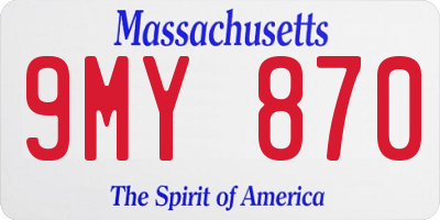 MA license plate 9MY870