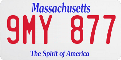 MA license plate 9MY877