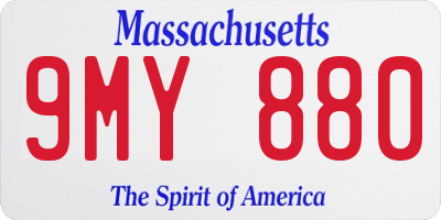 MA license plate 9MY880