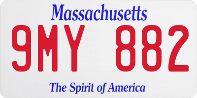 MA license plate 9MY882