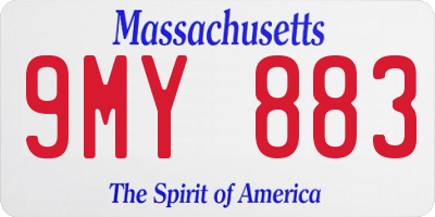 MA license plate 9MY883
