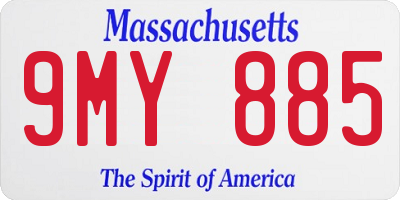 MA license plate 9MY885