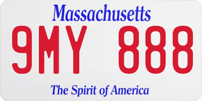 MA license plate 9MY888