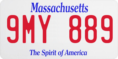 MA license plate 9MY889