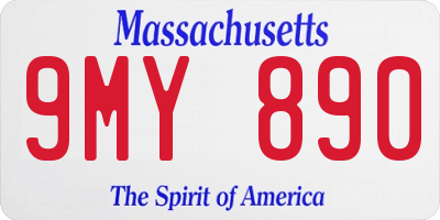 MA license plate 9MY890