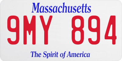 MA license plate 9MY894