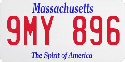 MA license plate 9MY896