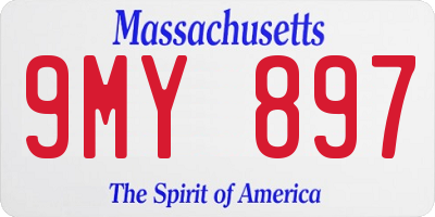 MA license plate 9MY897