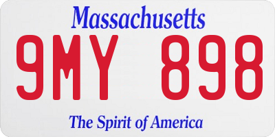 MA license plate 9MY898