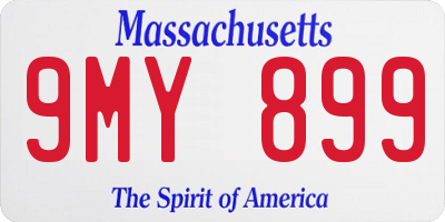 MA license plate 9MY899