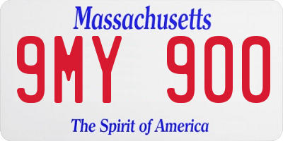 MA license plate 9MY900