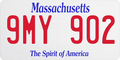 MA license plate 9MY902