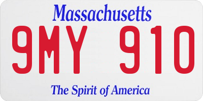 MA license plate 9MY910