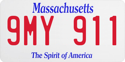 MA license plate 9MY911