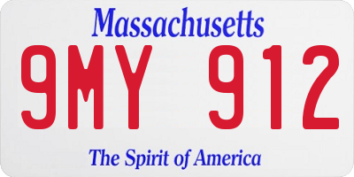 MA license plate 9MY912