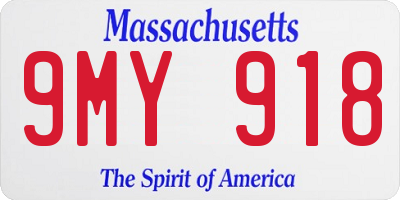 MA license plate 9MY918