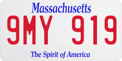 MA license plate 9MY919