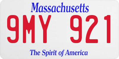 MA license plate 9MY921