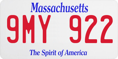 MA license plate 9MY922