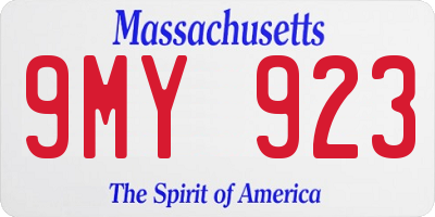 MA license plate 9MY923