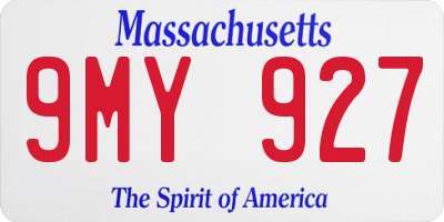MA license plate 9MY927