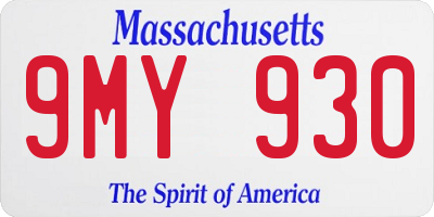 MA license plate 9MY930