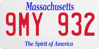 MA license plate 9MY932