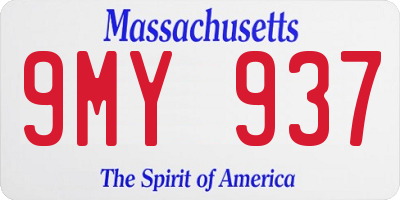 MA license plate 9MY937