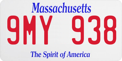 MA license plate 9MY938