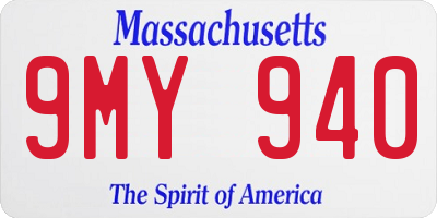 MA license plate 9MY940
