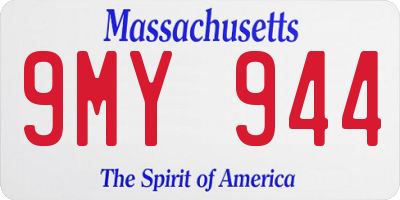 MA license plate 9MY944