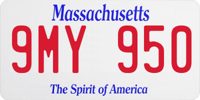 MA license plate 9MY950