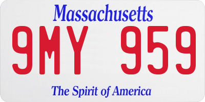 MA license plate 9MY959