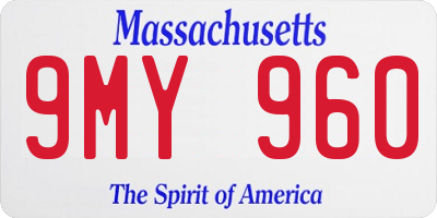 MA license plate 9MY960
