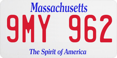 MA license plate 9MY962
