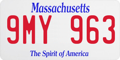 MA license plate 9MY963