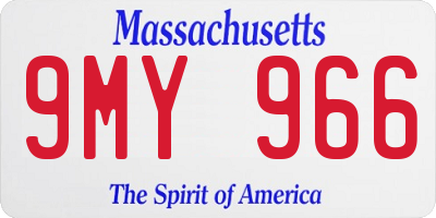 MA license plate 9MY966