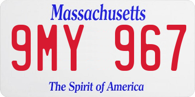 MA license plate 9MY967