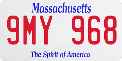 MA license plate 9MY968