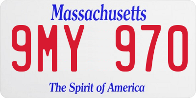 MA license plate 9MY970